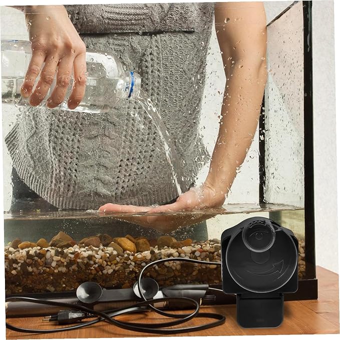 MERRYHAPY Automatic Fish Feeder for Aquarium and Pond, Large-Capacity Timing Fish Tank Feeding Tool, Battery-Free Aquarium Automatic Feeder for Vacation and Daily Use