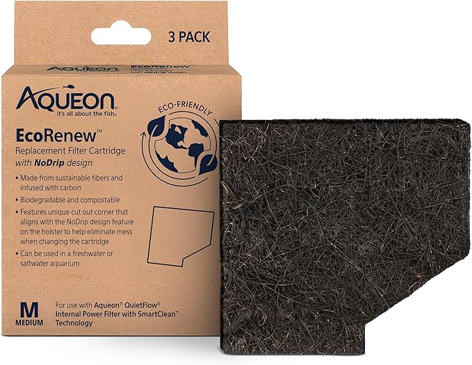 Aqueon Aquarium Fish Tank EcoRenew Filter Cartridge, Medium 3 Pack