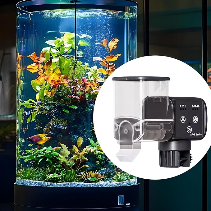Fish Food Vacation Feeder - Automatic Waterproof Feeding Dispenser with Timer - Automatic Fish Feeder,for Betta Turtle Pellet Vacation Weekend Day Traveling Pond