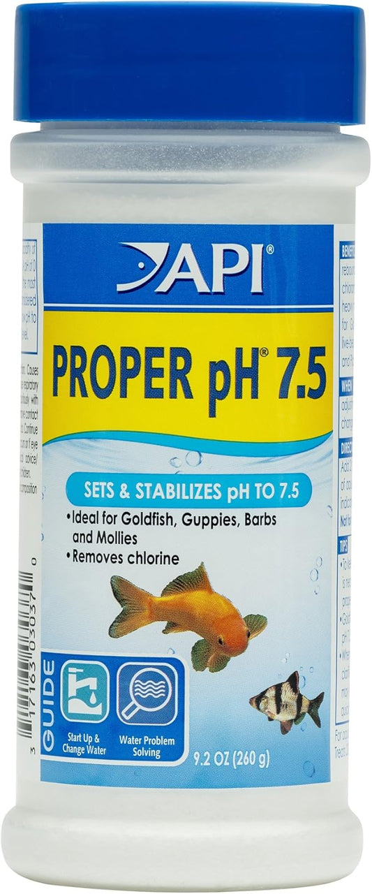 API Proper pH 7.5 Freshwater Aquarium Water pH Stabilizer 9.2-Ounce Container, Proper PH 7.5 PWDR JAR-Small, Whites & Tans, 260 Grams