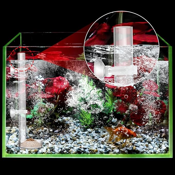 Acrylic Shrimp Feeder Tube, Ornamental Aquarium Feeding Tube Fish Food Container Set with Sucker Hook Fish Aessories(40cm)