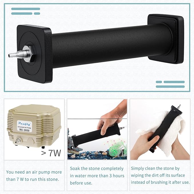 Pawfly Aquarium 8 Inch Air Stone Cylinder for Larger Pump Bubble Diffuser for Outdoor Pond Garden Circulation System and Large Fish Tanks
