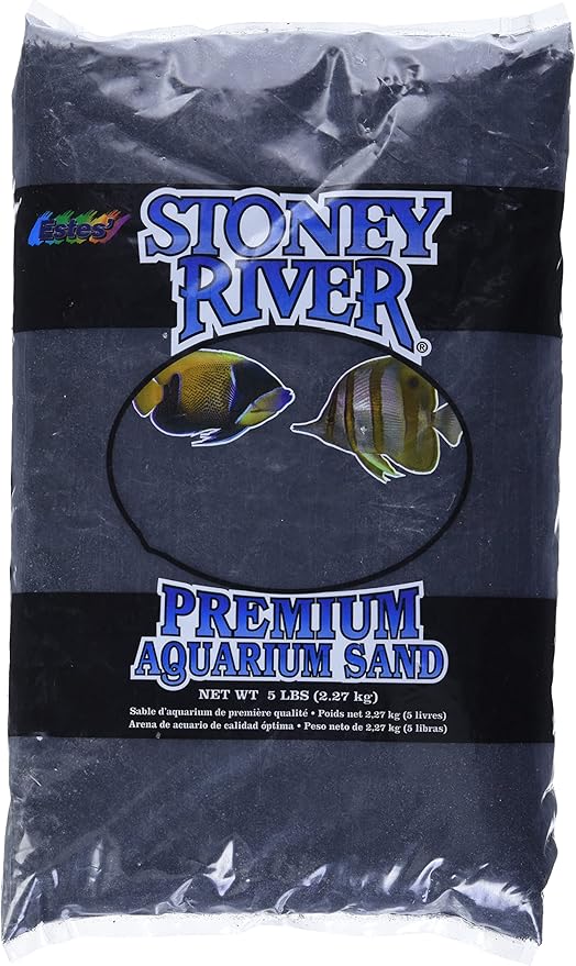 Stoney River Black Aquatic Sand Freshwater and Marine Aquariums, 5-Pound Bag