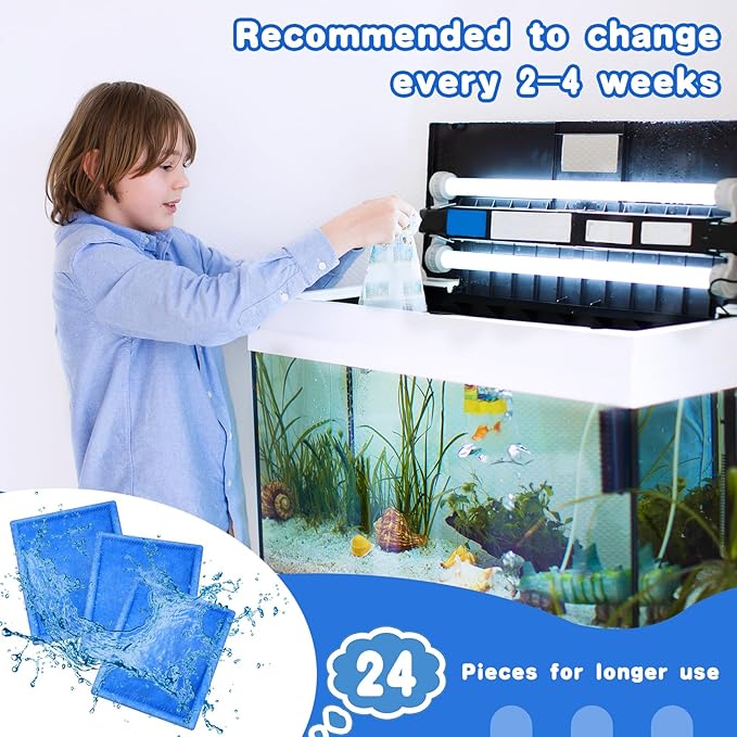 Preboun Aquarium Filter Cartridge Compatible with Aquatech Ez Change #3 Fish Tank Filter Cartridge Compatible with Aquatech 30-60/20-40 Gallon Fish Tank Power Replacement(24 Pcs)