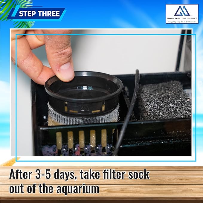 2.75 inch Filter Sock - 4 Pack Waterbox Compatible Cleaner with Black Rim; Eshopps Compatible; 225 Micron Filter Sock; Saltwater Aquarium Socks; Works with Freshwater and Saltwater