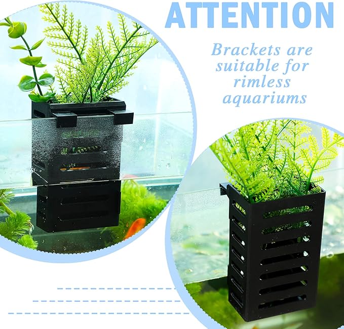 Dandat 8 Pcs Aquarium Plant Holder Hanging Aquarium Planter Cup with Different Size of Holder Aquatic Plant Pot Aquascape Decorations Accessories for Fish Tank