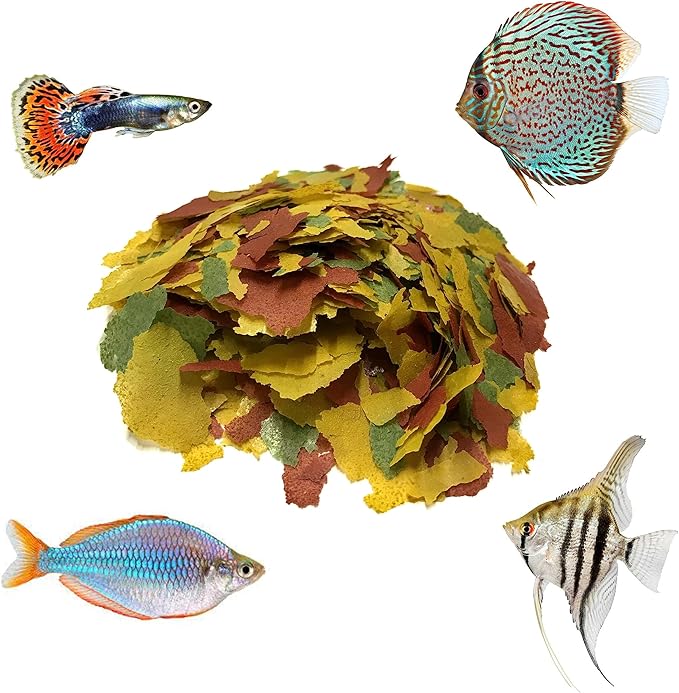 Krill Flake Food - Krill Flakes Provide a Balenced Diet for a Variety of Freshwater and Saltwater Fish (8 oz)