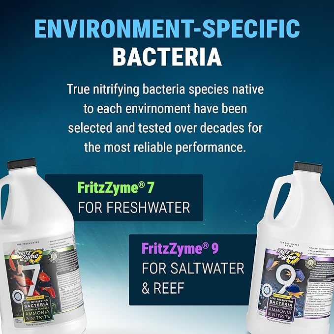 Fritz Aquatics FritzZyme 7 Live Nitrifying Bacteria Naturally Removes Amonia & Nitrite for Freshwater Fish (64-Ounce)