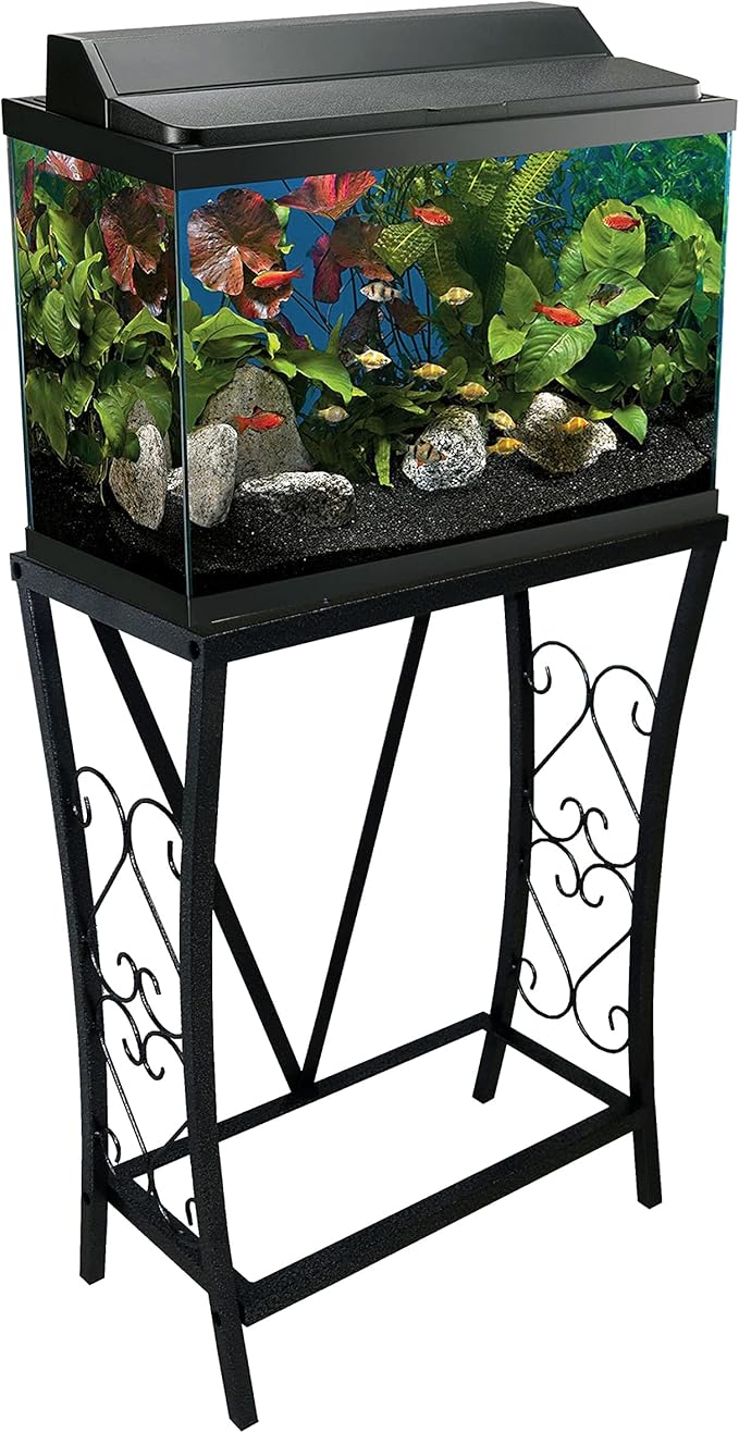 Aquatic Fundamentals 10 Gallon Metal Aquarium, 20.9" L x 11" W, Black