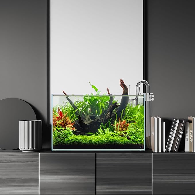 Aqua Worx Flux Stainless Steel Lily Pipe w/Skimmer Set - Inflow & Outflow Water Pipe w/Aquarium Surface Skimmer Freshwater Aquarium Supplies, Aquarium Water Tubing - 12/16MM (1/2 in) + Skimmer