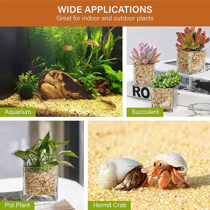 NUPICK 1-3mm Coarse Sand for Plants, 5lb Horticultural Grit for Aquariums, Succulents, Desert Silica Sand for Cactus, Decorative Gravel for Vases Filler, Gold Grit for Bonsai, Landscaping