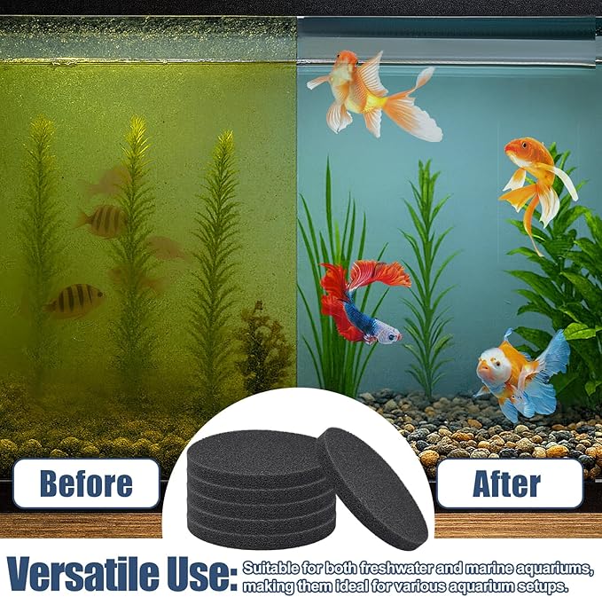 Fx4 Carbon Filter Pads Compatible with Fluval FX4 FX5 / FX6 Canister Filter,Replacement Carbon Impregnated Foam Pads Aquarium Filter Media Pack of 6