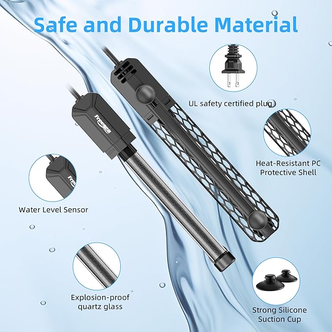 FREESEA Automatic Fish Feeder and 100W Submersible Aquarium Heater for Fish Tank