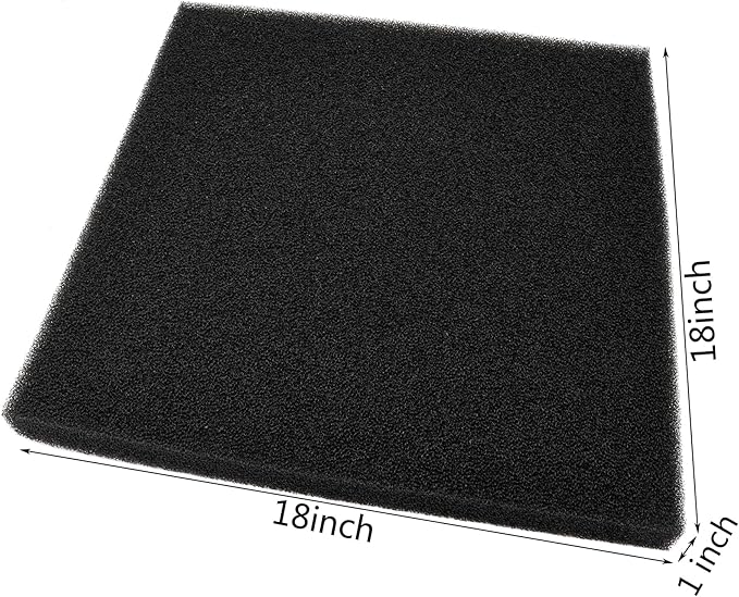 Aquarium Filter Bio Sponge Pad, Foam Sponges Filter Media, Cut fit it Filter Accessories for Fish Tanks and Ponds (18"x18"x1.6" (35PPI) 2 Pack)