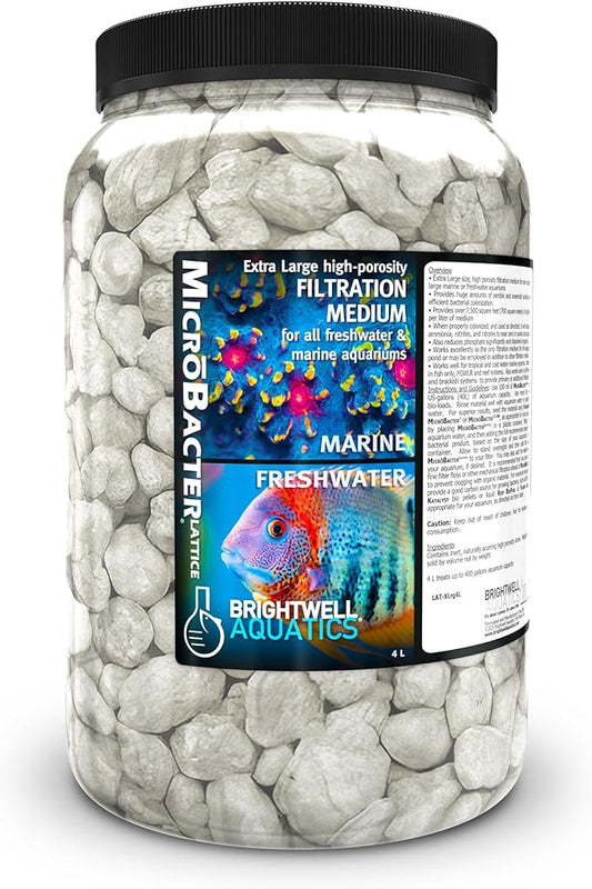 Brightwell Aquatics MicroBacter Lattice XL – Porous Biological Filtration Medium for use in Freshwater, Planted, Brackish Aquariums and Systems