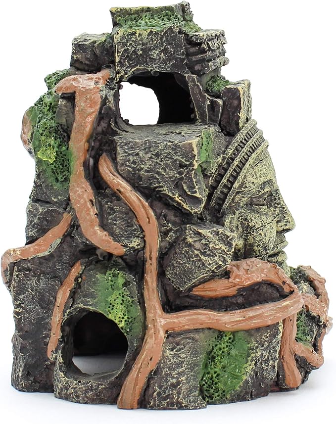 Penn-Plax Deco-Replicas Cambodian Rock Face Aquarium Ornament – Safe for Freshwater and Saltwater Tanks – 5.5” Height (RR965)