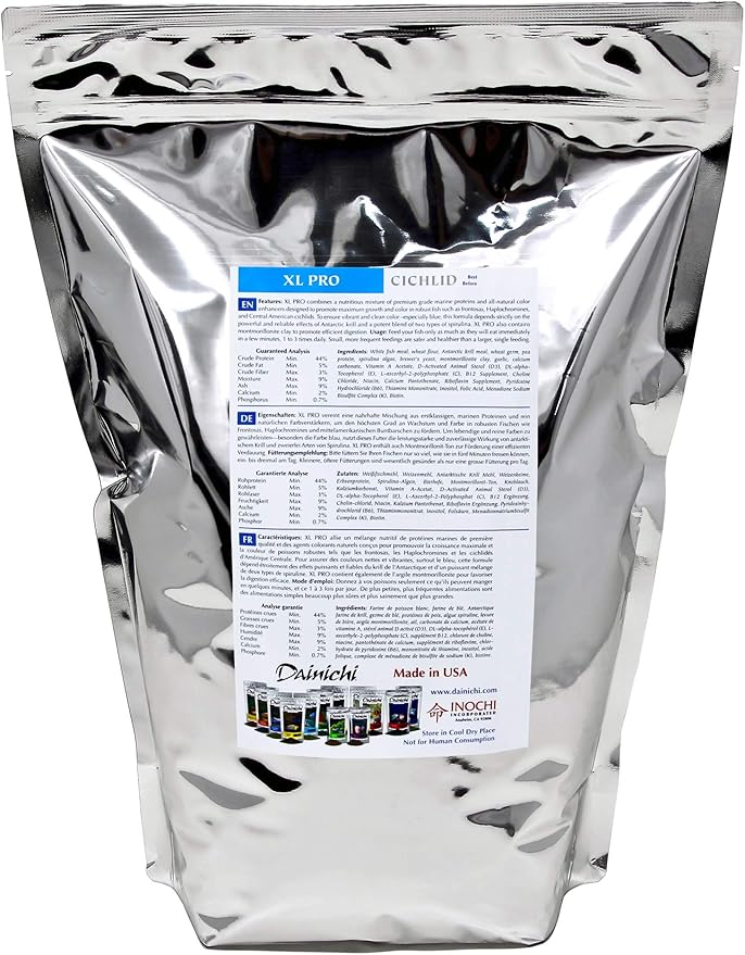 Dainichi Cichlid Food - XL PRO (5.5 Lbs), Small (3 mm) Sinking Pellet