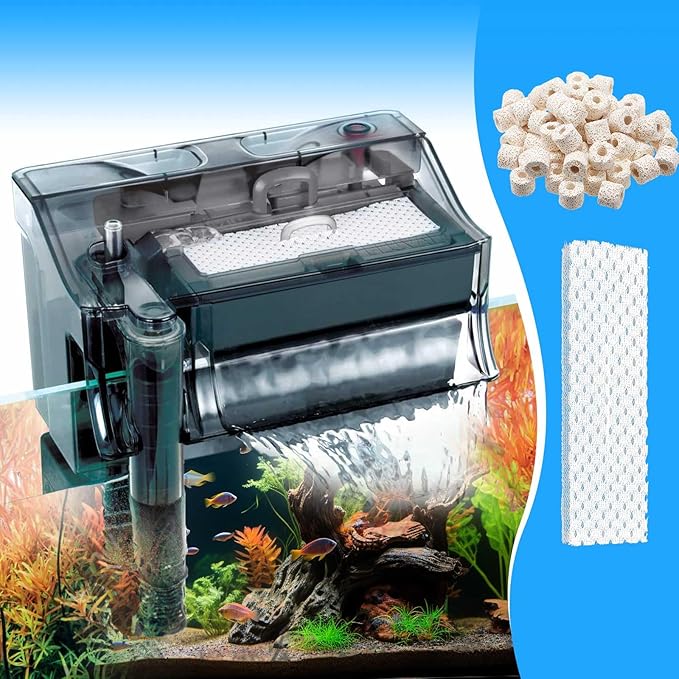 Threlaco 26 Pcs Aquarium Filter Media Kit Compatible with Fluval C2 (30 Gal) Power Filter, 6 White Foam Sponge Pad, 6 Poly Foam Pads, 6 Bio-Screen, 6 Activated Carbon, 2 Pack 3.5 oz/100g Ceramic Ring