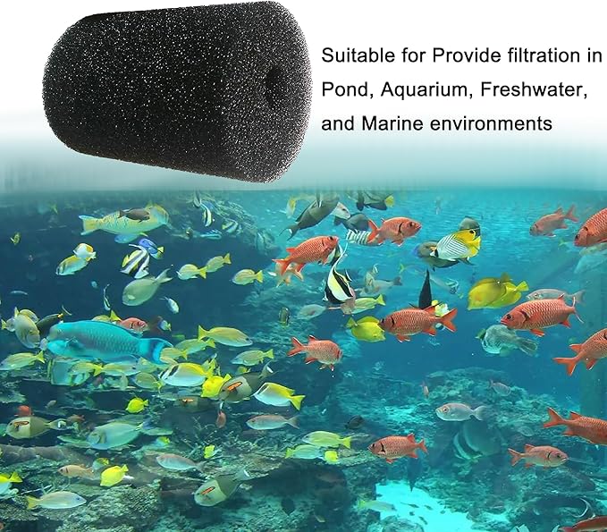 X-Large Foam Filter Sponges for Canister Filters and Aquaclear 70/110 Filters Overflow Filter Box Intake Round Pre-Filter 5.91" x 4.13", 2 Pack