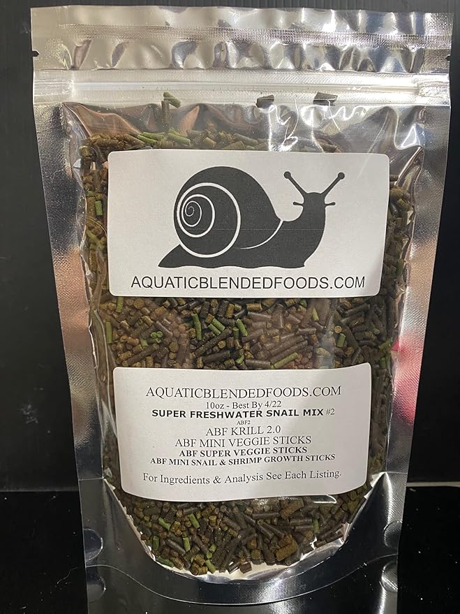 Aquatic Freshwater Snail Food Mix #2 with Calcium Snail,Shrimp & Crayfish Food (8oz)- A2