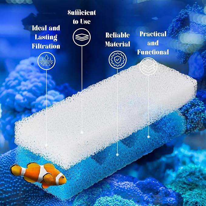Threlaco 18 Pcs Compatible with Fluval 206/207 Aquarium Filters Sponge Set, Including Foam Pad, Water Polishing Pad, Foam Max, for Replacement Filter Media