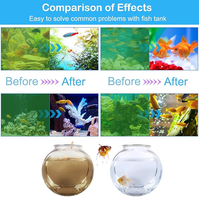 TAISHAN Aquarium Clean Light，13W & 11W & 9 W & 7 W & 5 W & 3 W Algae Removal Light with Timer,Aquarium Water Clean Green Clear Waterproof Clean Light for Fish Tank,Pond,Swimming Pool