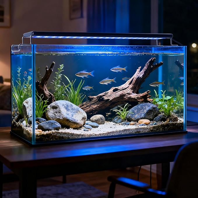 Full Spectrum Aquarium Light：Fish Tank Light with APP & Remote Control for Live Fishes Aquatic Pet Lovers - Timer Fish Tank Lights for 18-24 Inch Freshwater Saltwater Aquarium