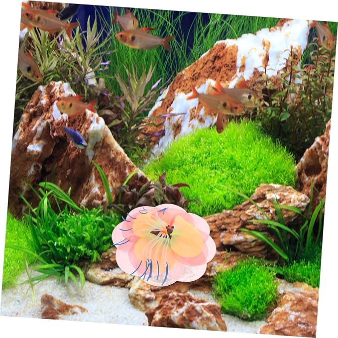MERRYHAPY Artificial Silicone Coral Decoration for Fish Tank Glowing Water Grass Ornament Aquarium Accessory for Natural Aquatic Landscapes