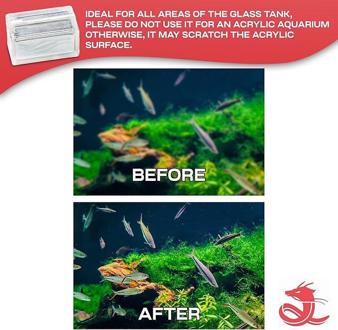 Chihiros Magnetic Aquarium Cleaner for 8-10m Tank - Non-Slip & Scratch-Free Aquarium Magnetic Glass Cleaner - Floating Magnetic Fish Tank Cleaner - Aquarium Cleaning Tools - Nano
