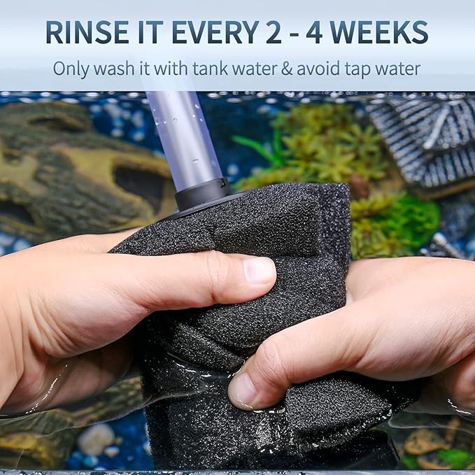 Pawfly Large Aquarium Bio Sponge Filter Quiet Fish Foam Filter with Airline Tubing Suction Cups Check Valve Connectors and Control Valve Accessories for Betta Fry Shrimp Fish Tank up to 60 Gallon