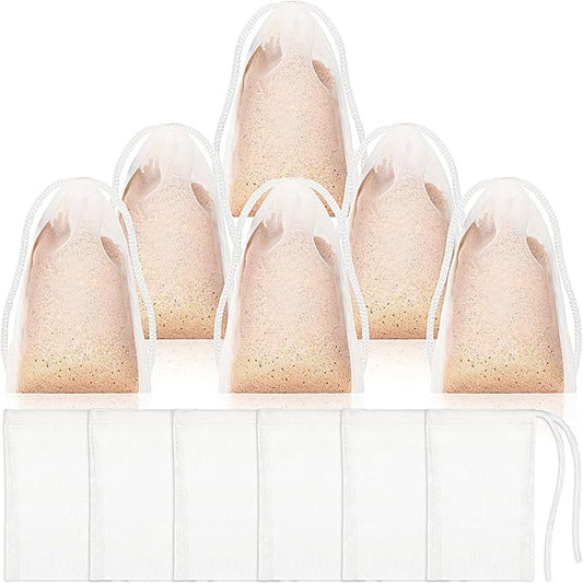 Shappy 12 Pieces Aquarium Filter Media Bags 150 Micrometer Fine Filter Drawstring Bags Reusable Nylon Mesh High Flow 2.4 x 4 Inch for Fish Tank Fine Resins Activated Carb