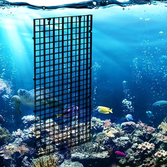 OBANGONG 6 Pcs Grid Divider Tray Egg Crate 11.8inch Louvre Aquarium Fish Tank Bottom Isolation