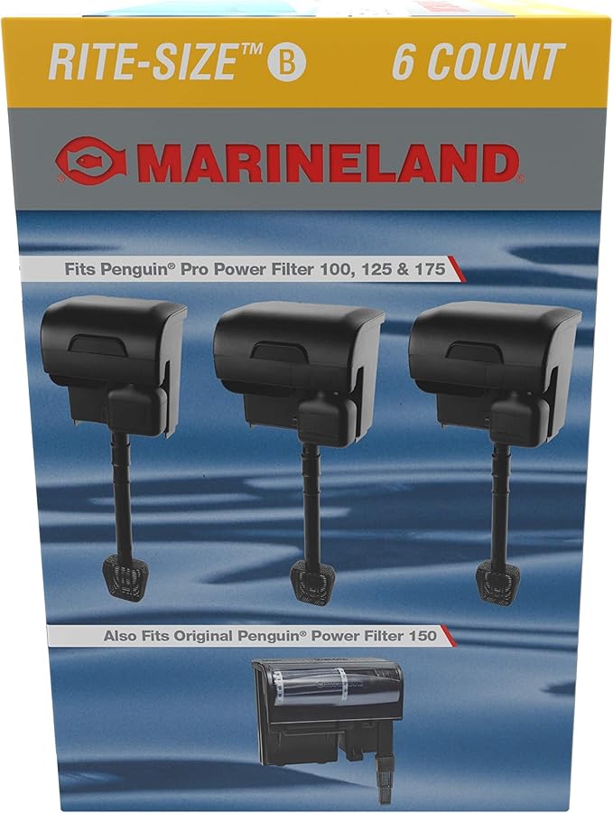 Marineland Penguin Power Filter Cartridge Rite-Size B, 6 Count, Replacement Cartridge For Aquarium Filtration