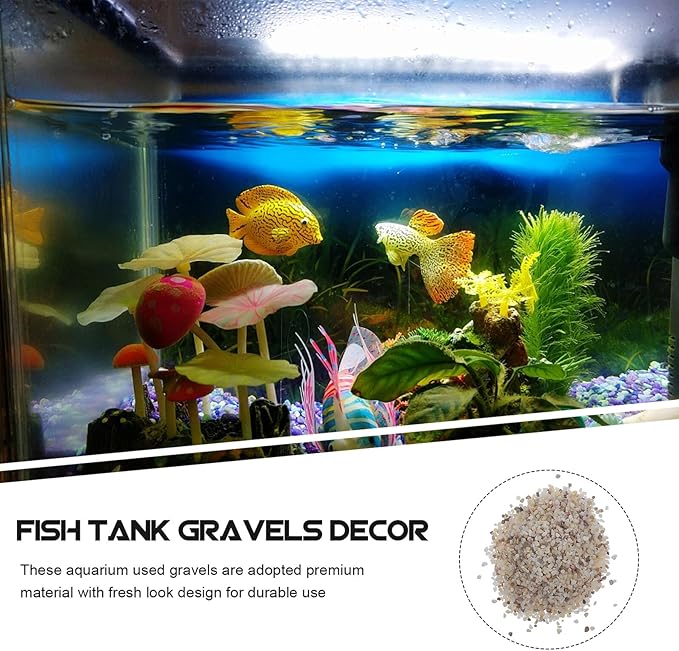Aquarium Gravel Fish Tank Rocks Natural Polished 1kg Black and White Mini Gravel for Freshwater Plants and Decorative Aquarium Sand