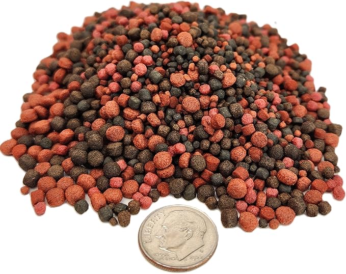 12-Type Ultra Mix of 1mm, 2mm, 3mm Floating & Sinking California Blackworm and Intense Coloring Pellets for All Tropical Fish & Pond Fish…10oz Jar