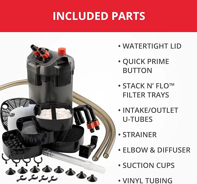 Marineland Magniflow 250 Canister Filter, 1 Count, For Up to 60-Gallon Freshwater or Saltwater Aquariums, Includes Rite-Size S Filter Foam and Polishing Filter Pads, Premium Activated Carbon Bags