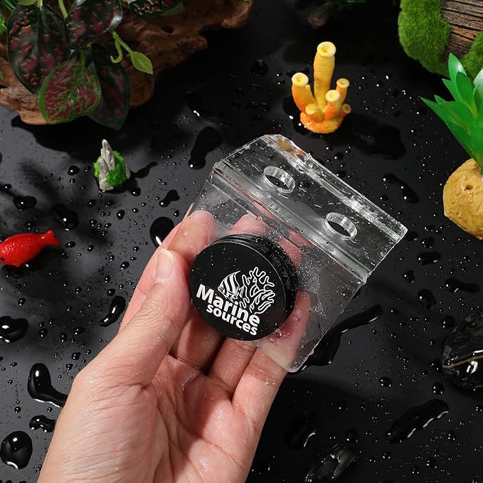 Balacoo Magnetic Coral Frag Holder, 4 Holes Acrylic Aquarium Coral Frag Rack with Strong Magnetic Suction Cup for Fish Tank Aquarium Plant Holder