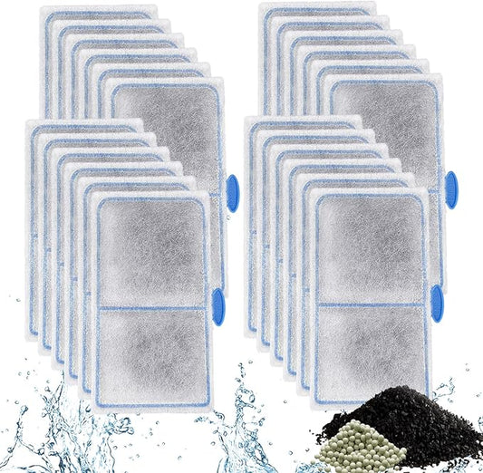 24 Pack Filter Cartridges Compatible with EF-S Element and BF5 BETTAFLO Filter, Thickened Fish Tank Replacement Filters Cartridge with Zeolite
