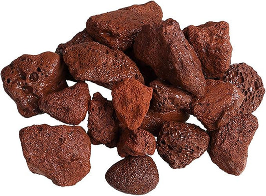 About 30 PackAquarium Red Lava Rock Fish Tank Volcanic Pumice Stones for Shrimp Betta(1''-1.2'')