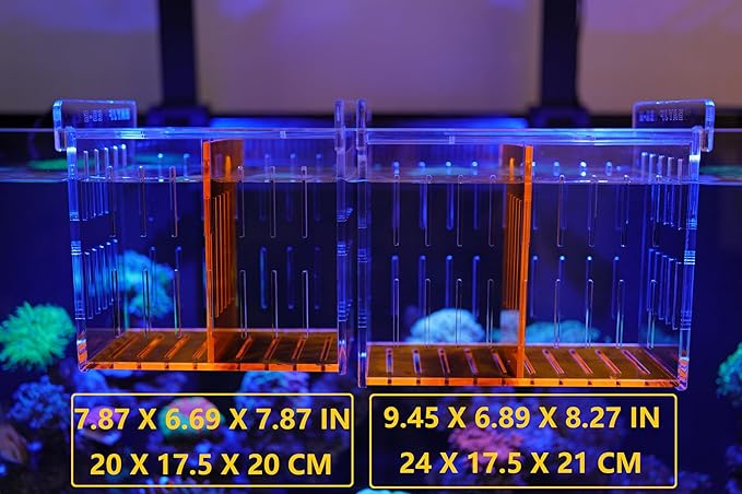 Acrylic Acclimation Box for Saltwater Fish and Reef Coral Quarantine Isolation Box for Aquarium Fish Hydroponic Plant External Breeding Box
