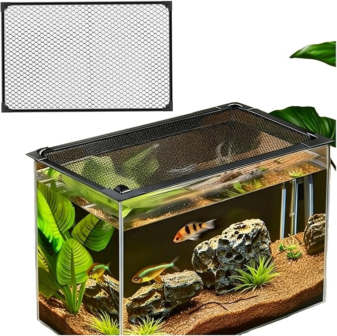 Magnetic Aquarium Aquarium Lid, DIY Fish Tank Lid, Anti-Jumping Net Cover Mesh, Terrarium Lids Aquarium Hood Prevents Fish Jumping and Reptile Escapes(120x60CM/47.24x23.62in)