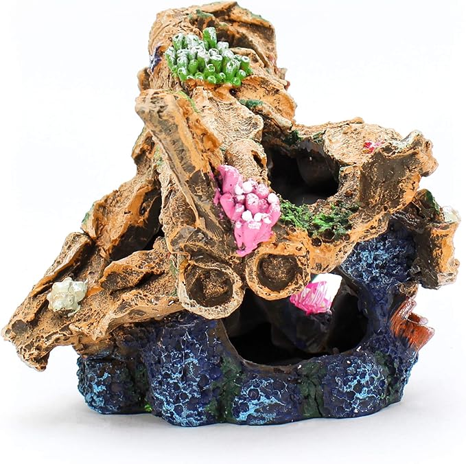 PENN-PLAX Deco-Wrecks Tan Plane Coral Scape Aquarium Decoration – Safe for Freshwater and Saltwater Fish Tanks – Large