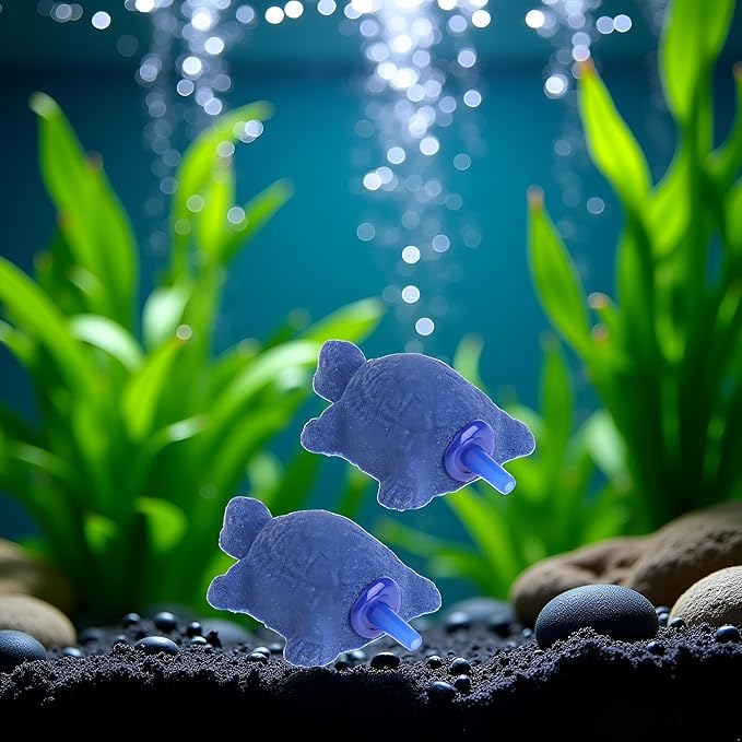 2Pcs Blue Turtle Aquarium Bubble Air Stone Diffuser Fish Tank Aerator Oxygen Pump Ornament Decor Aquarium Air Pump Accessories