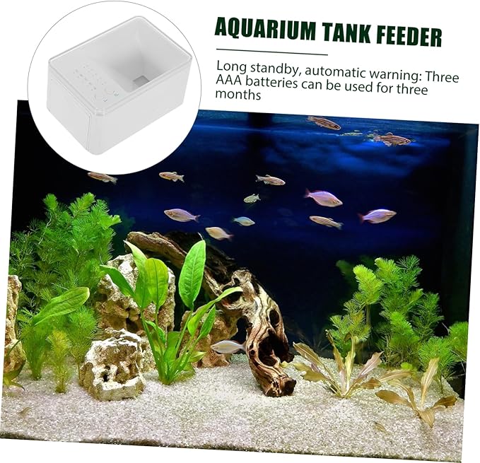 UPKOCH 1 Set Automatic Fish Food Dispenser Small Aquarium Feeder for Granules Flakes Powders Capacity Durable Design for Desktop Fish Tanks