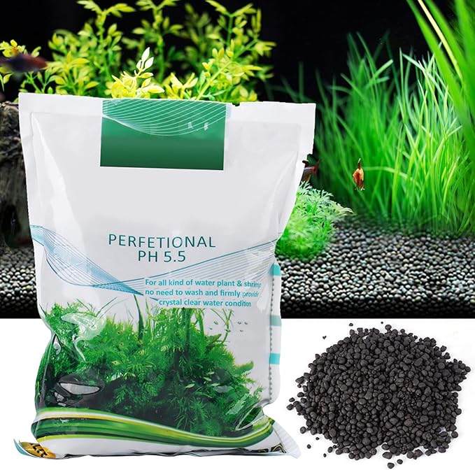 2.2 LB Aquarium Gravel Natural Sand, Aquarium Fish Tank Bottom Water Grass Seeds Plant Sand Mud for Water Grass/Plants Growth, Contains Rich Organic Acid & Nutritional Ingredient