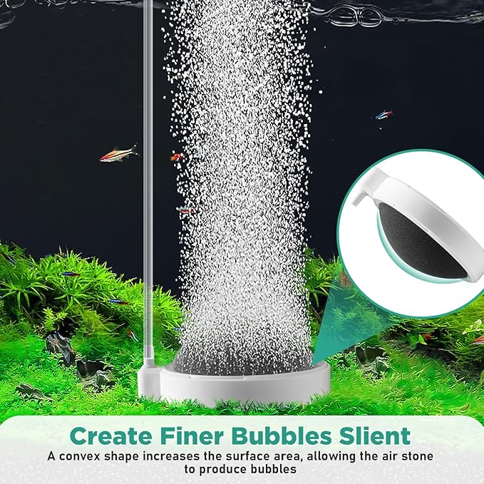 Aquarium air Stones, 2 Inch Nano Fish Tank Bubbler, High Dissolved Oxygen Air Diffuser Aerator for Air Pump Fish Tank Small Bucket and Hydroponics