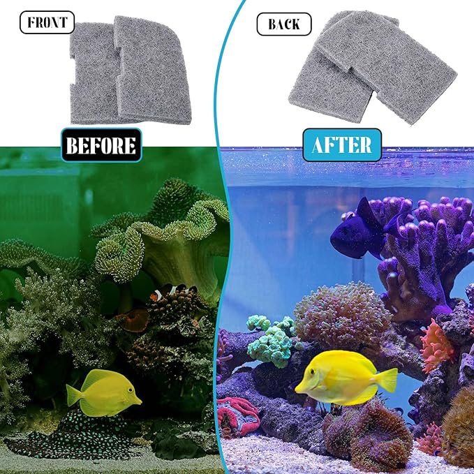 Threlaco 10 Pack Compatible with Fluval 307/407/306/406 Canister Filter, Nitrite Remover Pads, Aquarium Filter Replacement Pads for Fish Tank