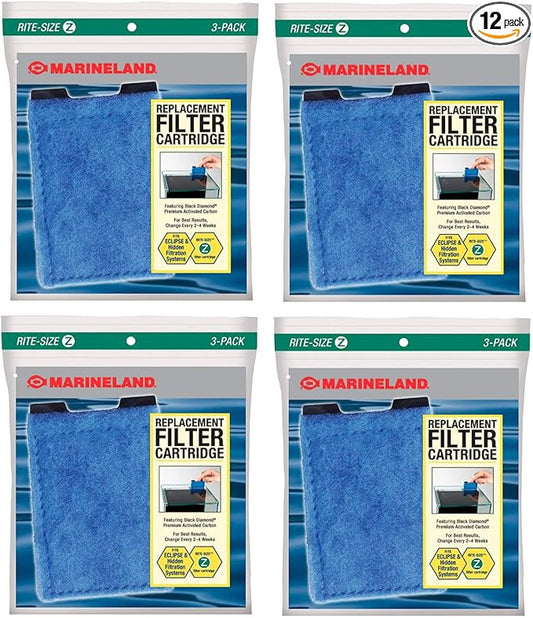 MarineLand Rite Size Aquarium Filter Cartridge Bundles (Rite Size Z 12pk)