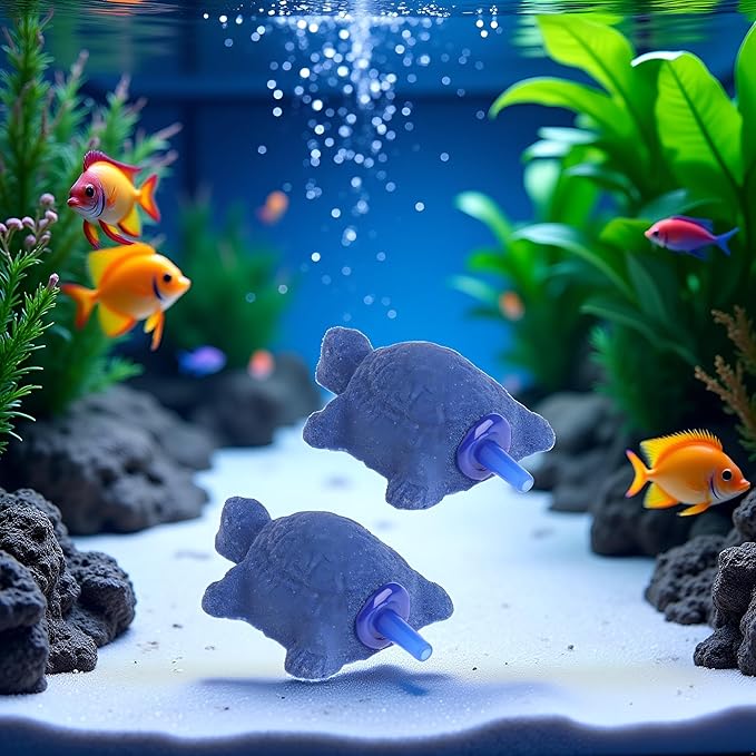 2Pcs Blue Turtle Aquarium Bubble Air Stone Diffuser Fish Tank Aerator Oxygen Pump Ornament Decor Aquarium Air Pump Accessories