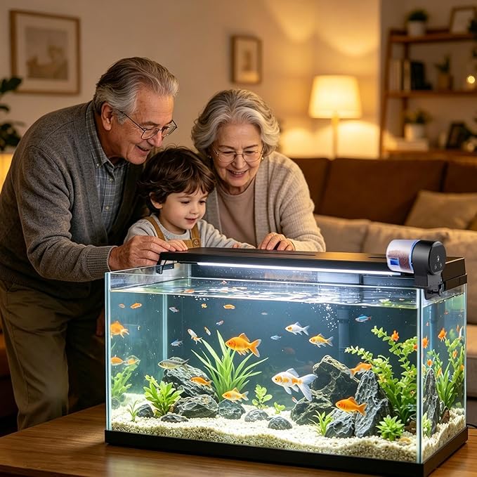Fish Automatic Feeder,Precision Adjustable Timer Stable Food Dispenser | Aquarium Auto Feeder,for Home Dorm Office Apartment Bedroom Betta Turtle Goldfishes Koi
